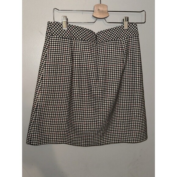 J‎ Crew Skirt Women's Wool Blend  Lined  Brown Plaid Houndstooth Size 6 - Picture 3 of 3